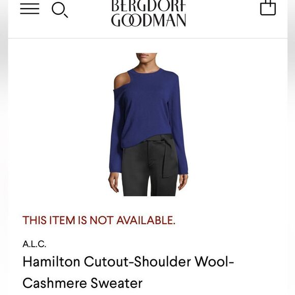 A.L.C. Blue Cutout Shoulder Sweater - Picture 2 of 7